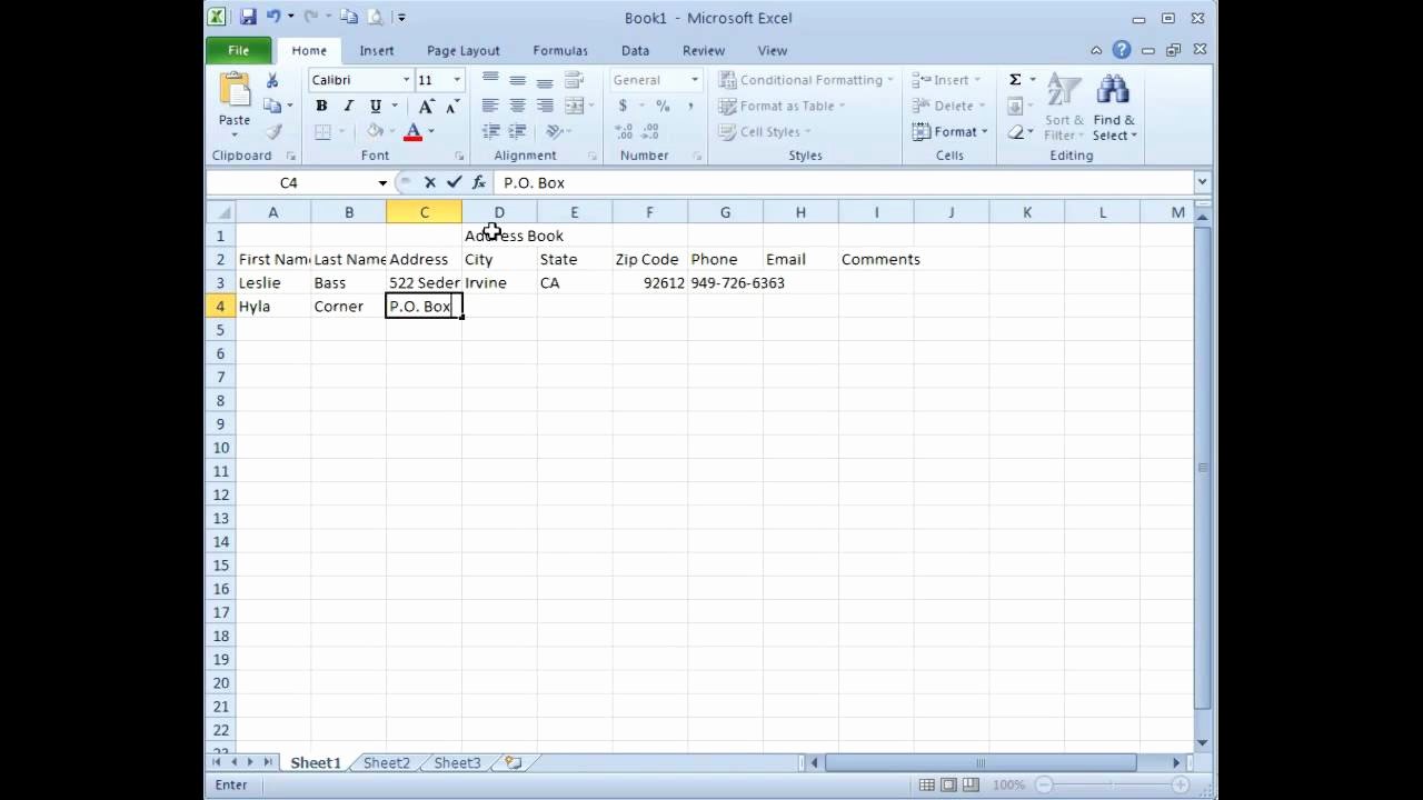 Excel Address Book Template Beautiful Microsoft Excel Creating An Address Book