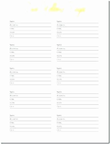 Excel Address Book Template New Phone Directory Template Printable Excel Address Book List