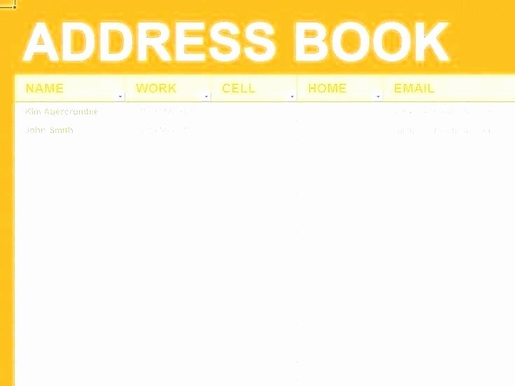 Excel Address Book Template Unique Excel Phone Book – Nanciebenson