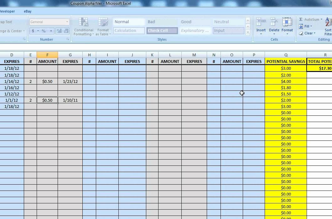 Excel asset Tracking Template Elegant Extreme Couponing Alphabetical Spreadsheet for Coupon