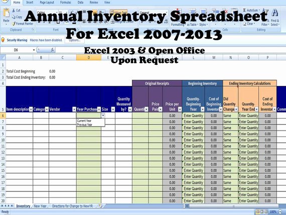 Excel asset Tracking Template Inspirational End Of Year Inventory Template Calculate Beginning and