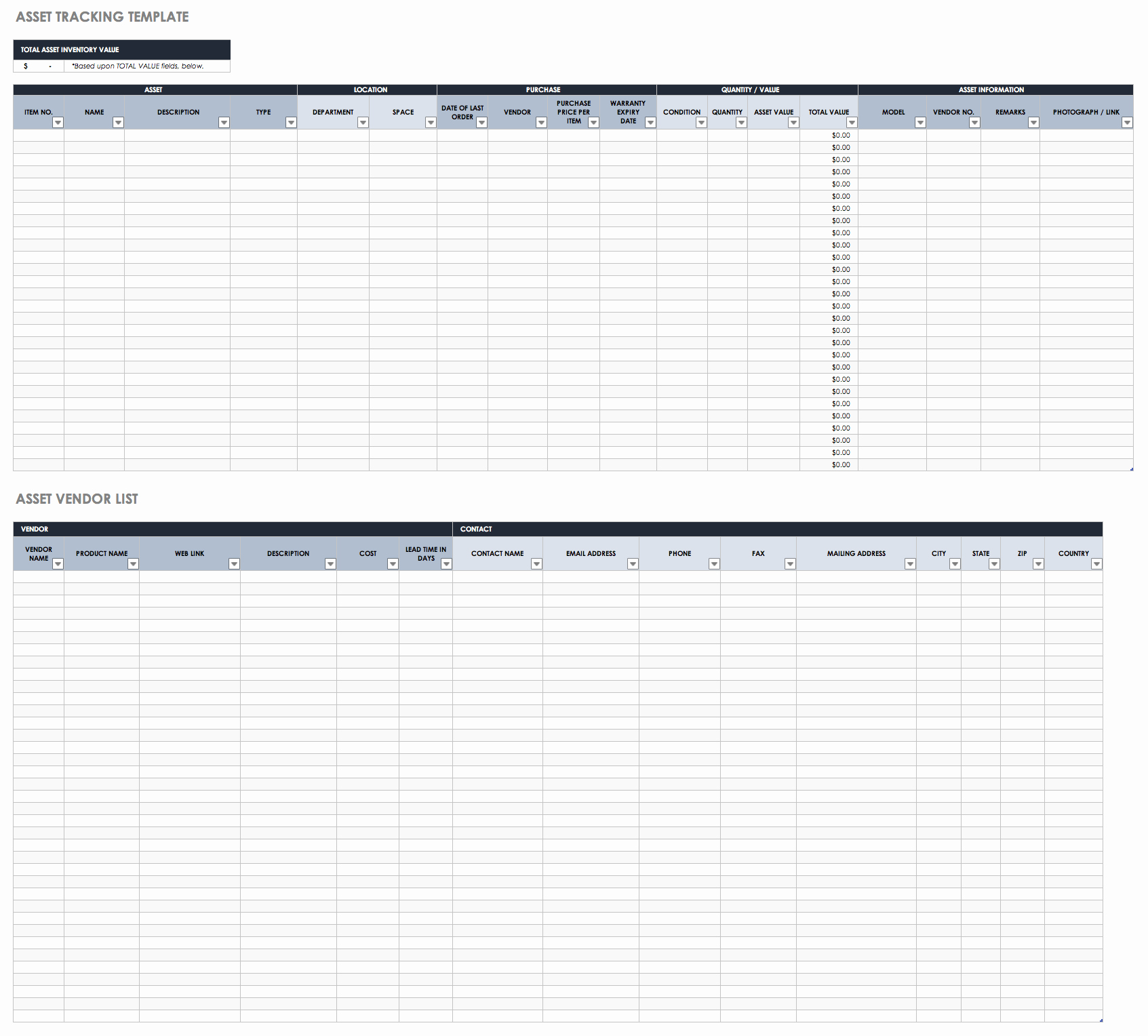 free excel inventory templates