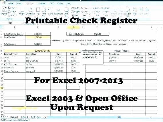 Excel Checkbook Register Template Awesome Free Printable Check Register Full Page for Checkbook