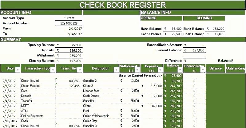 Excel Checkbook Register Template Fresh Free Check Register Template Excel – Haydenmedia