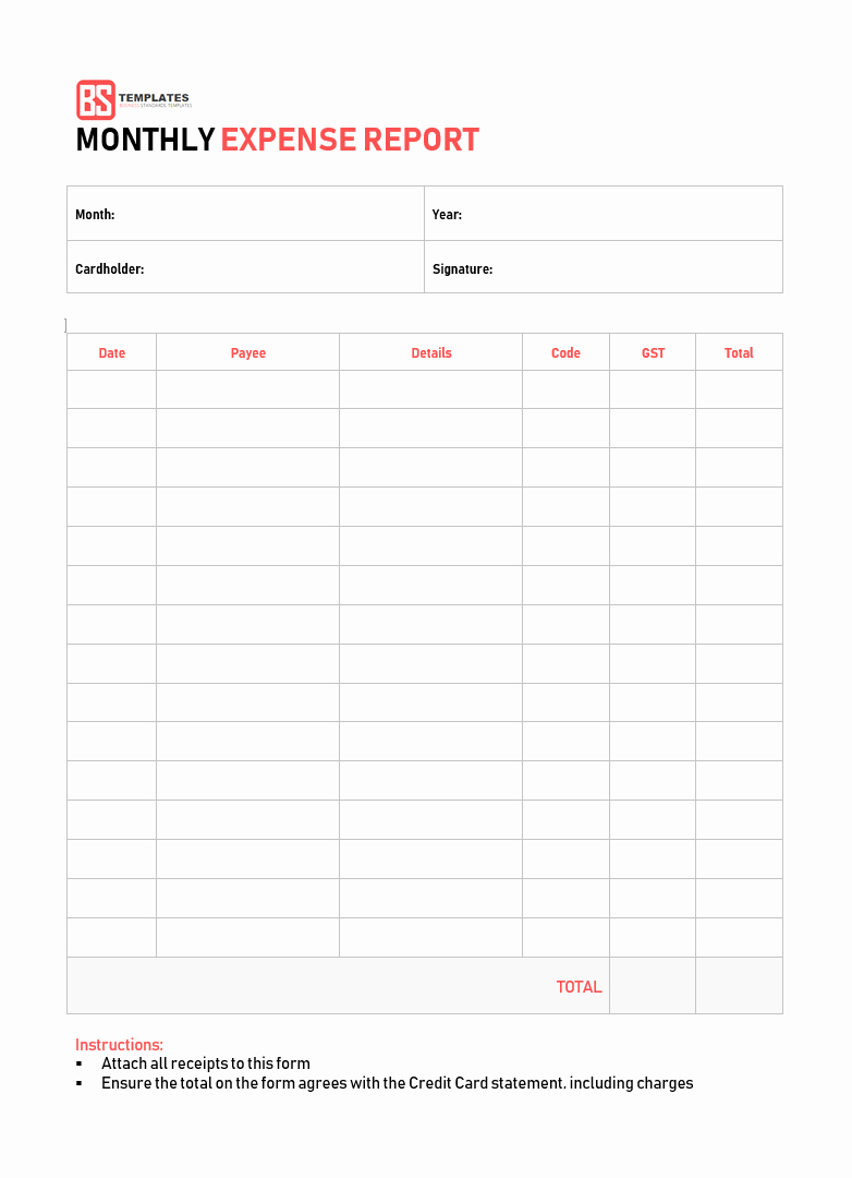 Excel Expense Report Template Beautiful 10 Expense Report Template Monthly Weekly Printable