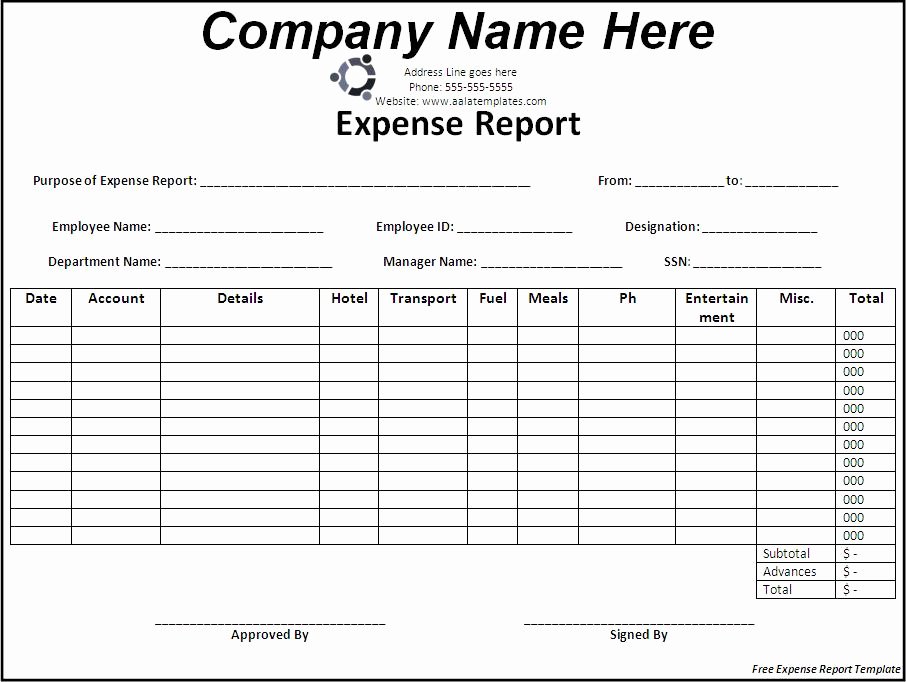 Excel Expense Report Template Beautiful 3 Expense Report Templates Excel Xlts