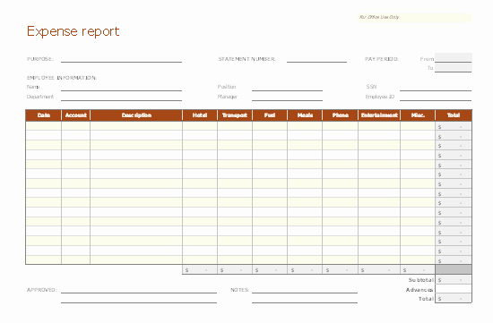 Excel Expense Report Template Beautiful Expense Report
