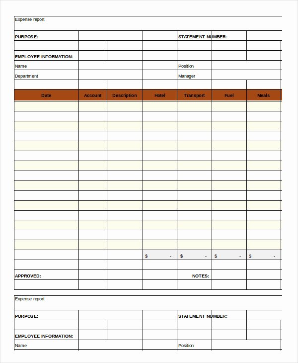 Excel Expense Report Template Beautiful Expense Report Template 17 Free Sample Example format