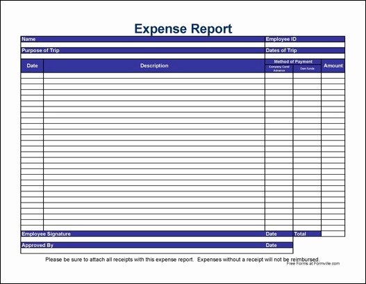 Excel Expense Report Template Best Of Printable Expense Report Template