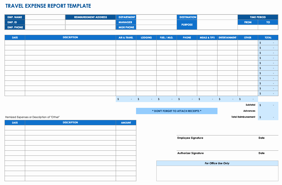 Excel Expense Report Template Inspirational Free Expense Report Templates Smartsheet
