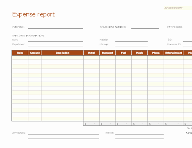 Excel Expense Report Template Luxury Expense Report Template Free Download Freemium Templates