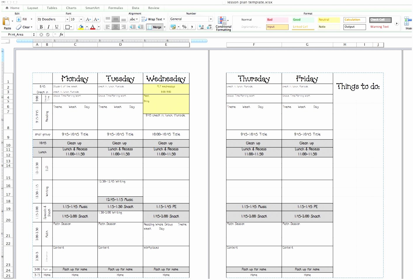 Excel Lesson Plan Template Inspirational 10 Excel Templates for Teachers Epwti