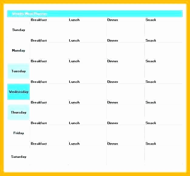 Excel Meal Plan Template Fresh Excel Meal Planner Printable Plan Template Planning with
