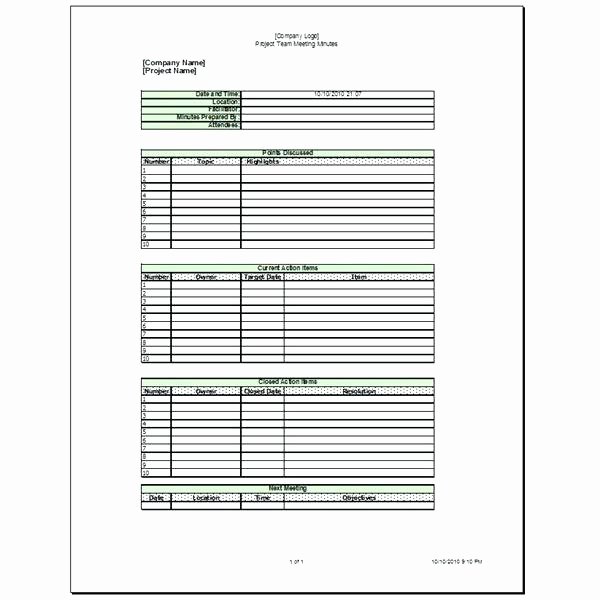 Excel Meeting Minutes Template Best Of Collaborative Team Weekly Meeting Template Agenda Word