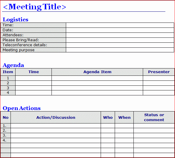 Excel Meeting Minutes Template Inspirational 6 Meeting Minutes Templates Excel Pdf formats