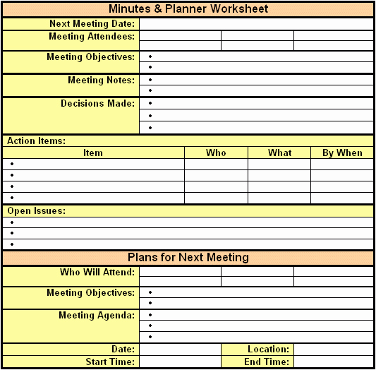 Excel Meeting Minutes Template New 6 Meeting Minutes Templates Excel Pdf formats
