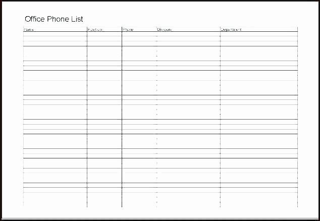 Excel Phone List Template Awesome Emergency Phone Numbers List Template Printable Contact