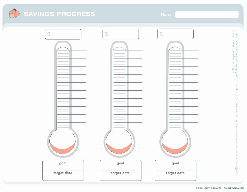 Excel thermometer Chart Template Inspirational Goal Setting thermometer In Excel