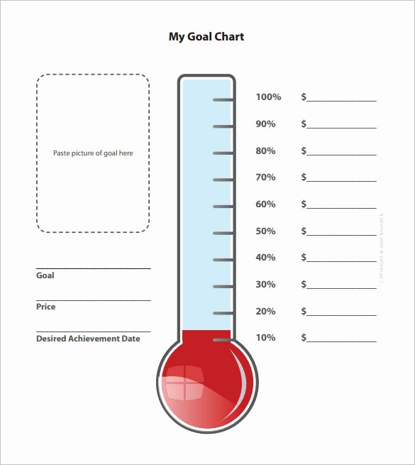 Excel thermometer Chart Template New Goal thermometer Template Excel