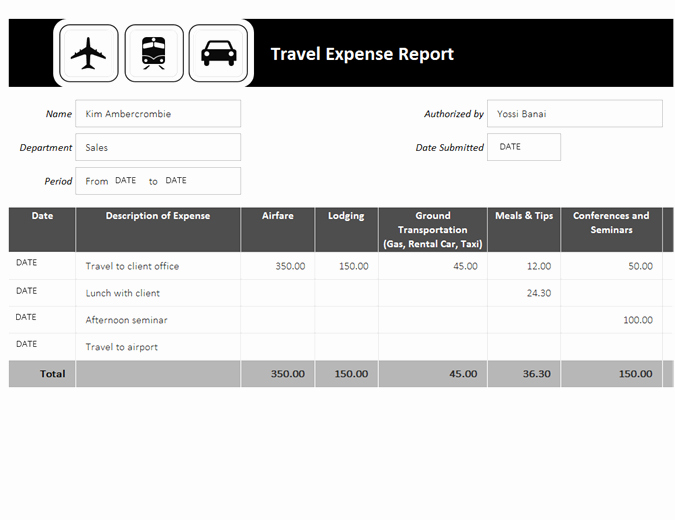 Excel Travel Expense Template Best Of Travel Expense Report