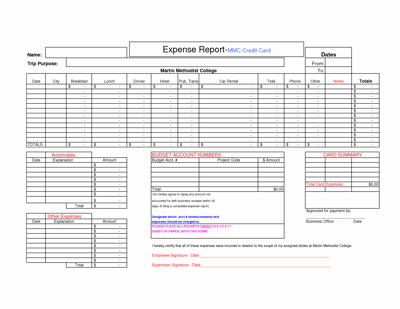 Expense Report Template Excel Awesome Credit Card Expense Report Template Expense Spreadsheet