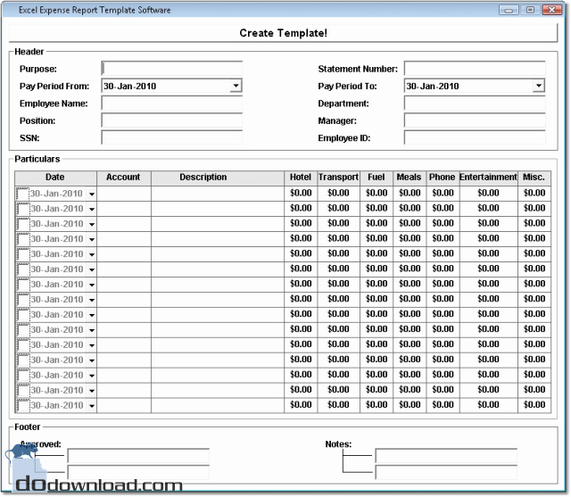Expense Report Template Excel Awesome Excel Expense Report Template software Image Create