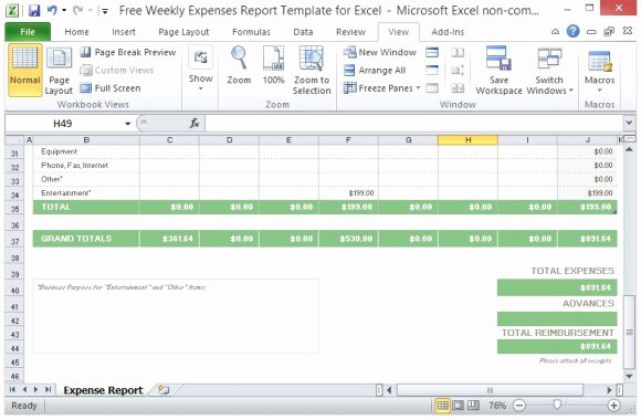 Expense Report Template Excel Unique Free Weekly Expenses Report Template for Excel