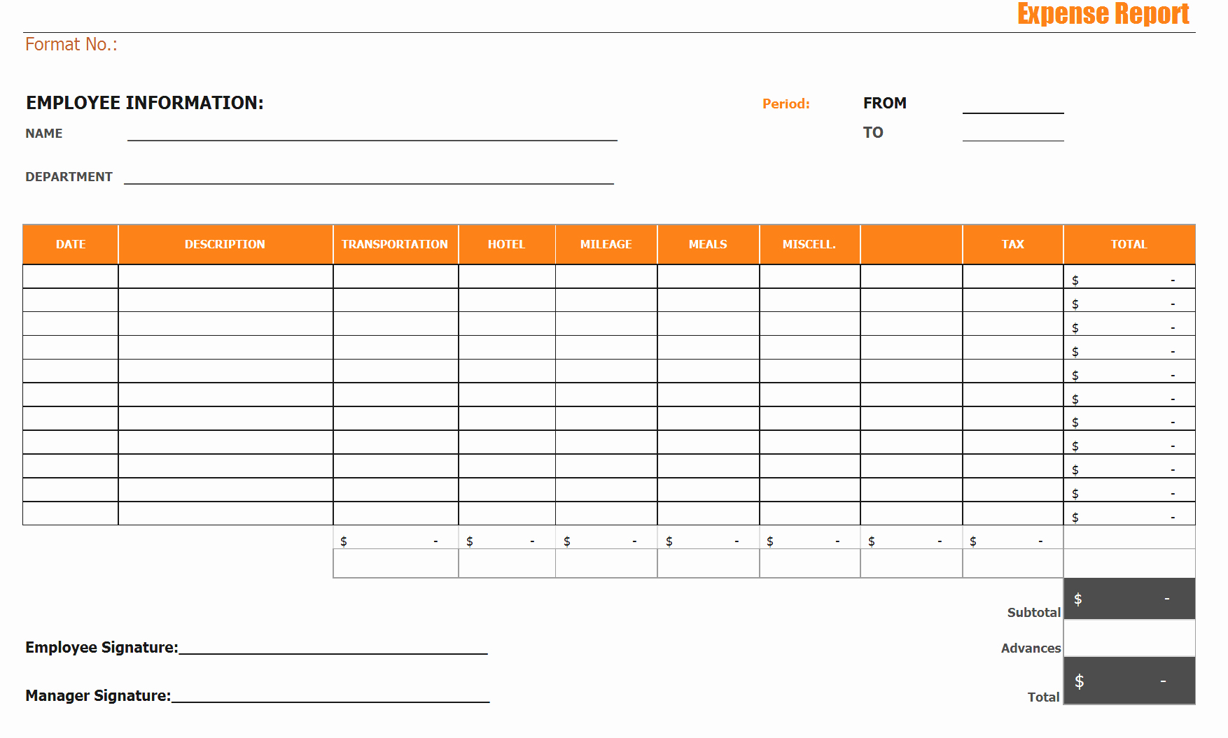 Expense Report Template Free Best Of Blank Expense Report Mughals