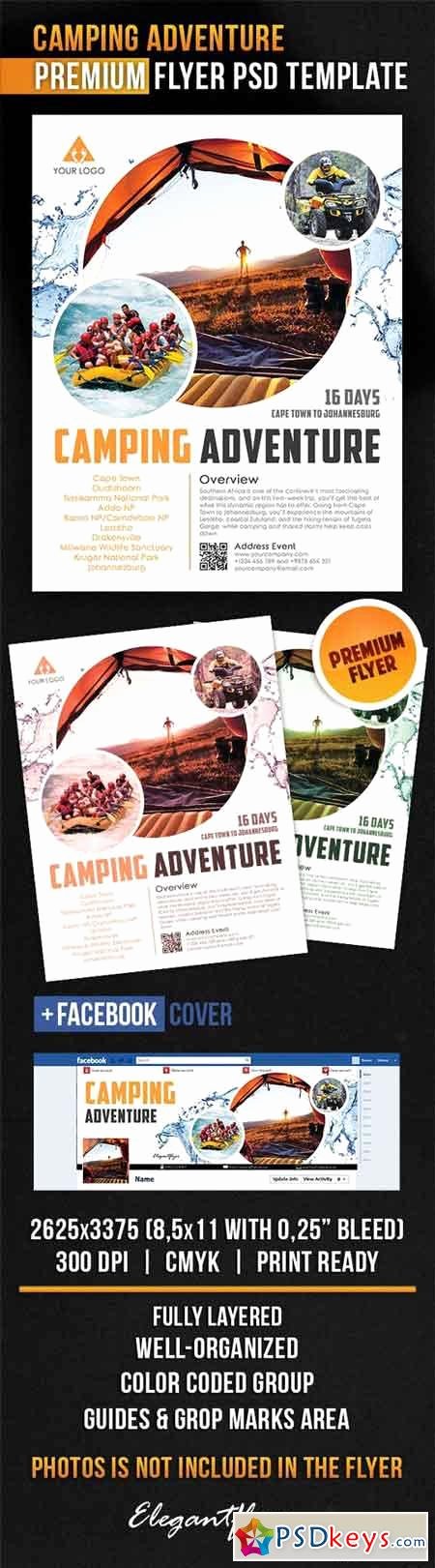 Facebook Ad Template Psd Awesome Camping Adventure – Flyer Psd Template Cover