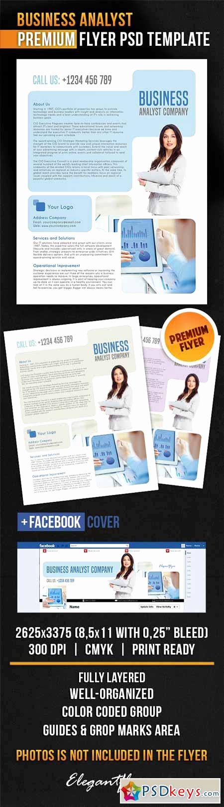 Facebook Ad Template Psd Elegant Business Analyst – Flyer Psd Template Cover