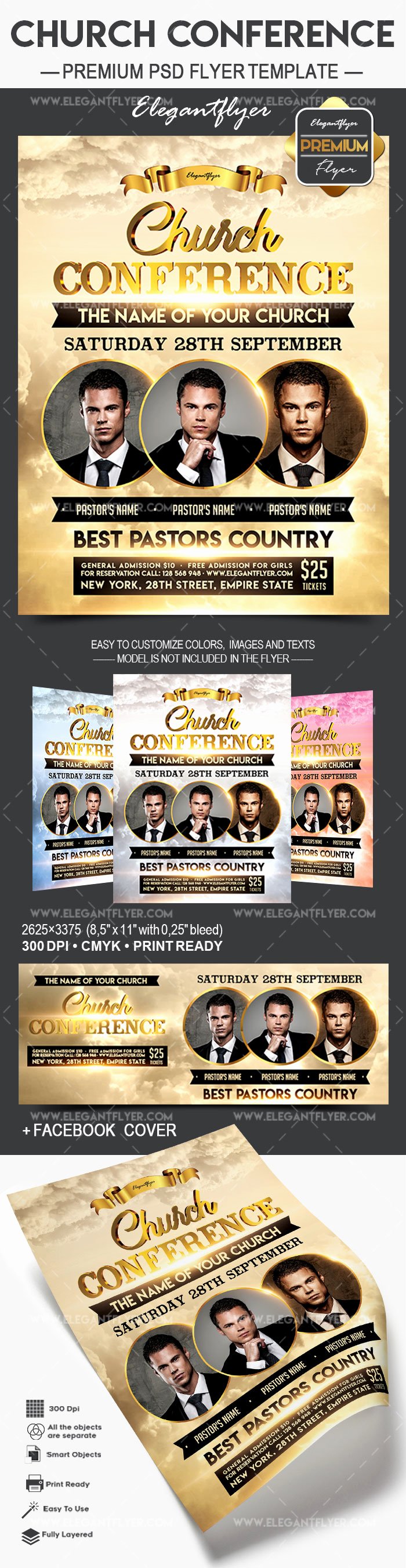 Facebook Ad Template Psd Unique Church Conference – Flyer Psd Template – by Elegantflyer