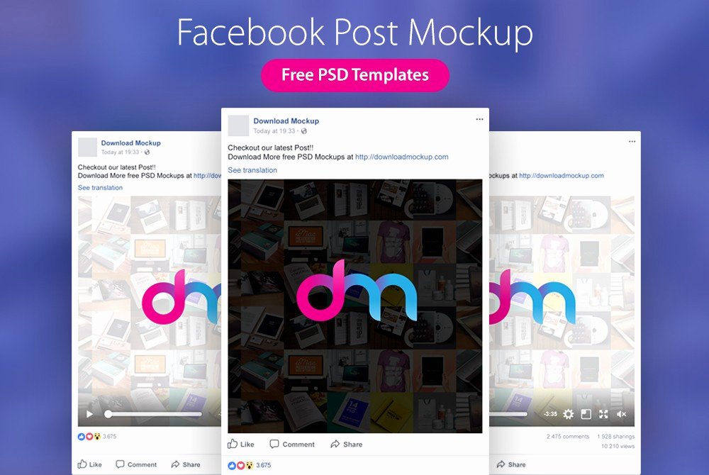 Facebook Post Template Psd Elegant Post Mockup Templates Psd Download Download Psd