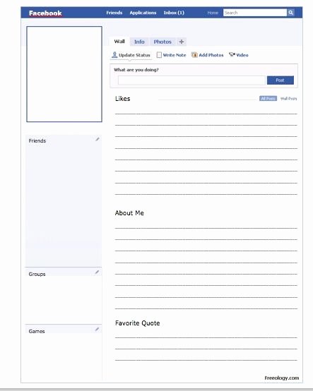 Facebook Profile Page Template Best Of Book Reports Templates and On Pinterest