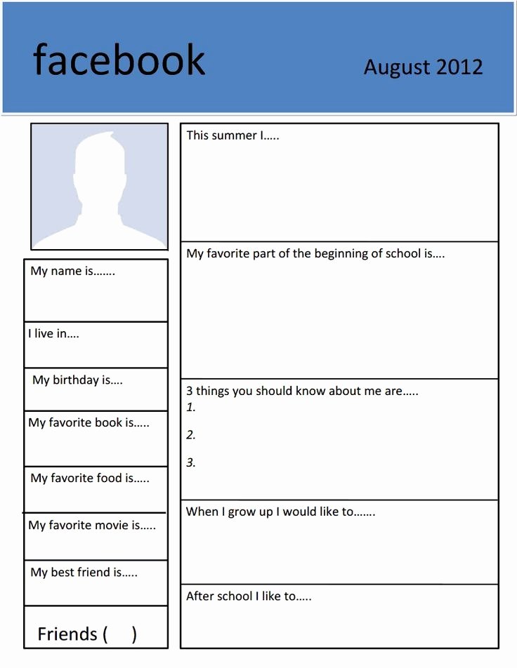 Facebook Profile Page Template New Template for Students