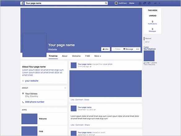 Facebook Profile Page Template Unique Psd Template – 8 Free Samples Examples format