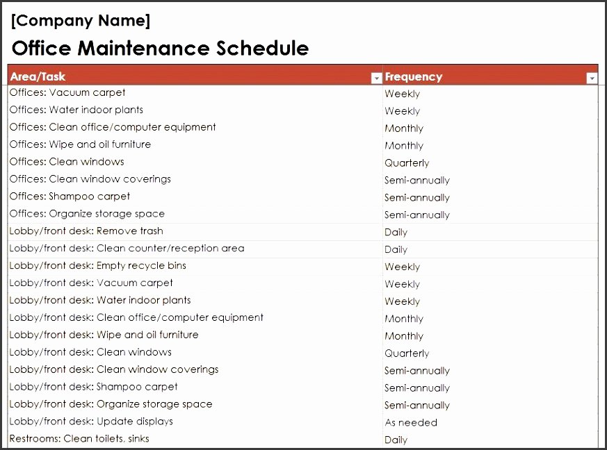 Facility Maintenance Plan Template Unique 7 Facility Maintenance Checklist Template