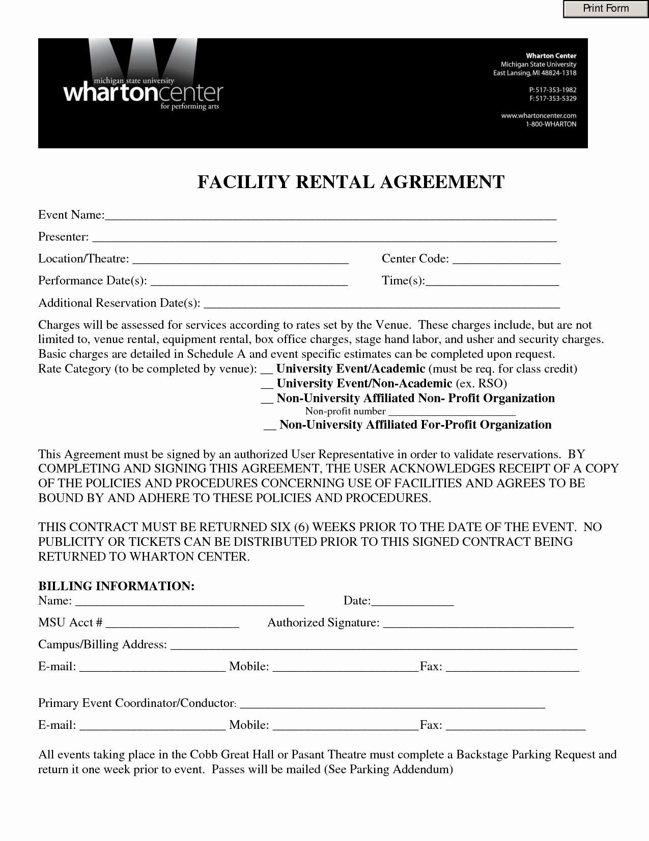 Facility Rental Agreement Template Awesome 10 Best Of Facility Rental Agreement Template