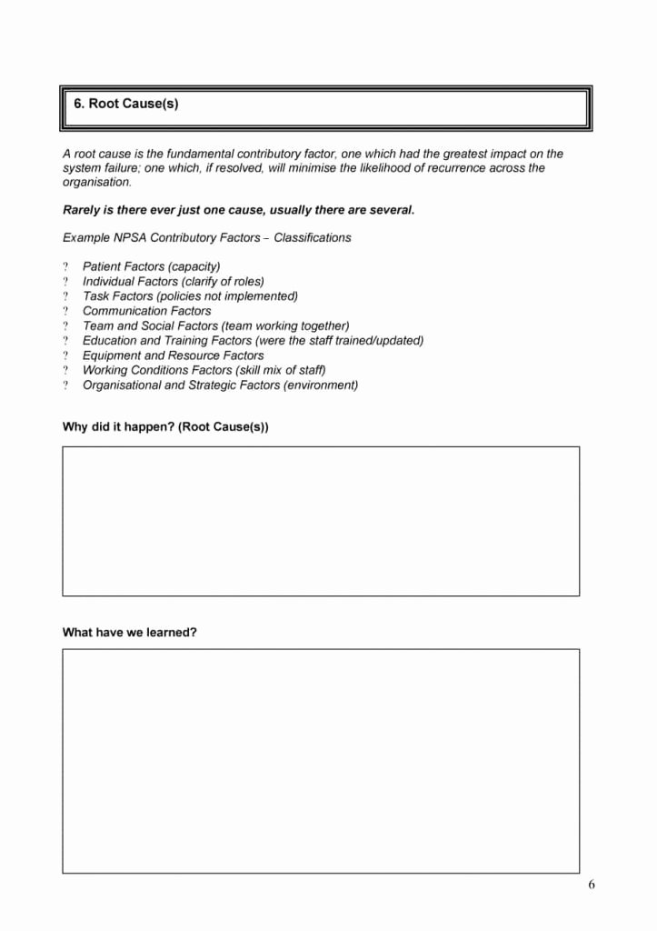 Failure Analysis Report Template Best Of Failure Analysis Report Template Doc Root Cause format Pdf