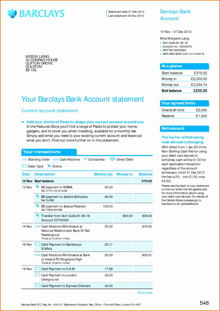 Fake Bank Statement Template Awesome Fake Bank Statements Templates Download