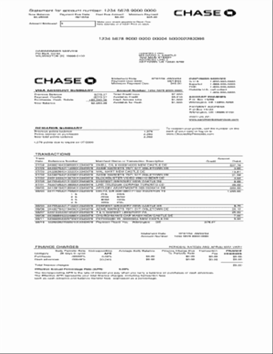 Fake Bank Statement Template New Chase Bank Statement Template