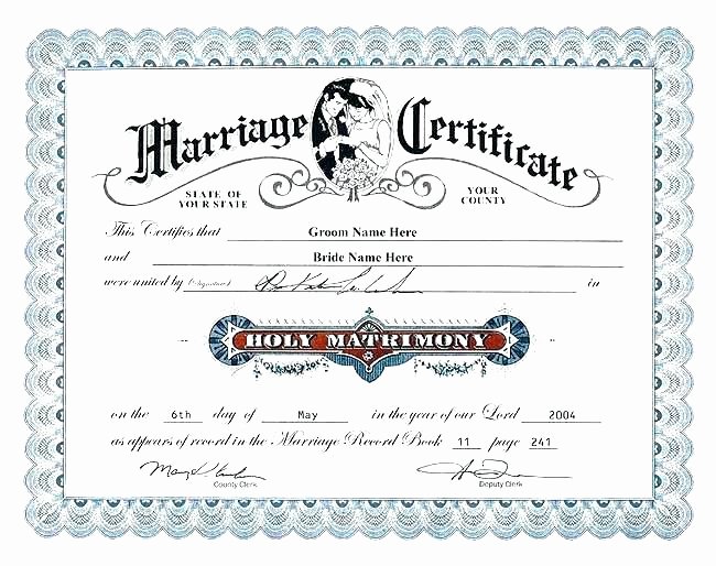 Fake Marriage Certificate Template Awesome Line Marriage Certificate Printable License Copy Fake