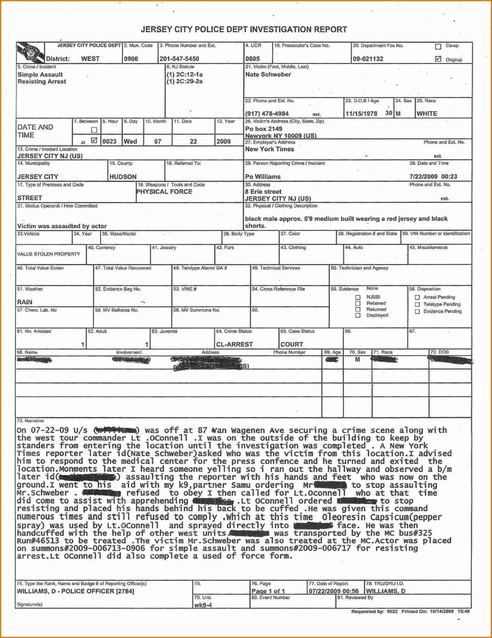Fake Police Report Template Beautiful Sample Policert Template format Free Witness Statement
