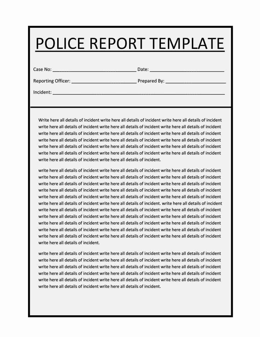 Fake Police Report Template Inspirational 20 Police Report Template &amp; Examples [fake Real