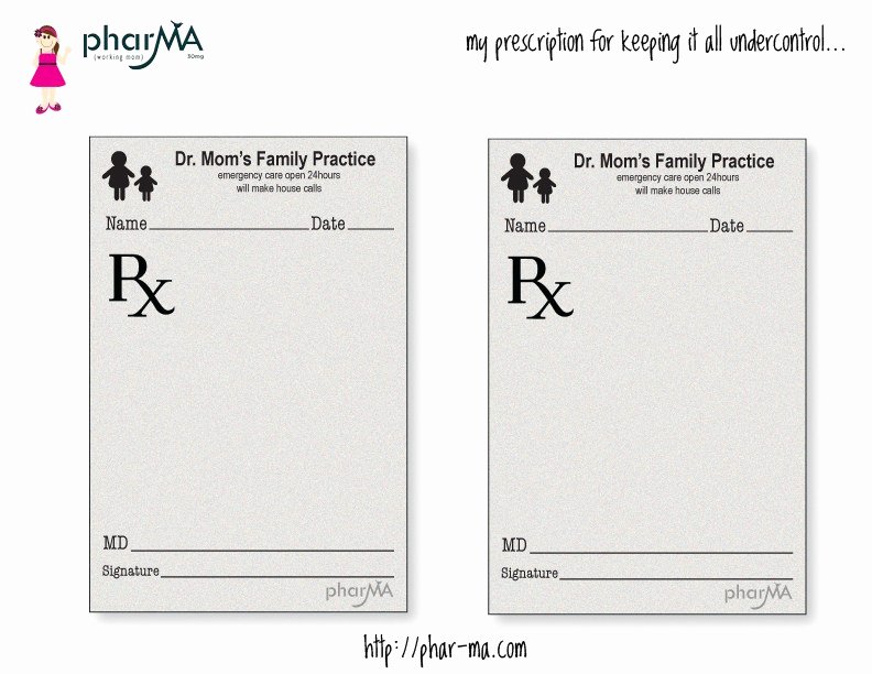 Fake Prescription Pad Template New Dr Mom S Prescription Pad Pharma