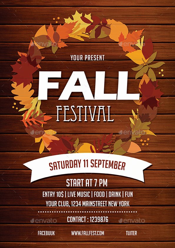 Fall Fest Flyer Template Awesome Fall Festival Flyer by Vynetta