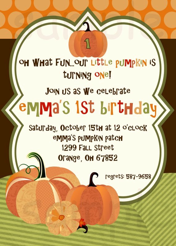 Fall Party Invitation Template Beautiful Items Similar to Pumpkin Birthday Party Invitation Little
