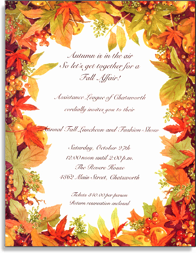 Fall Party Invitation Template Lovely Leaf Invitations Leaf Invitations and Leaf Announcement