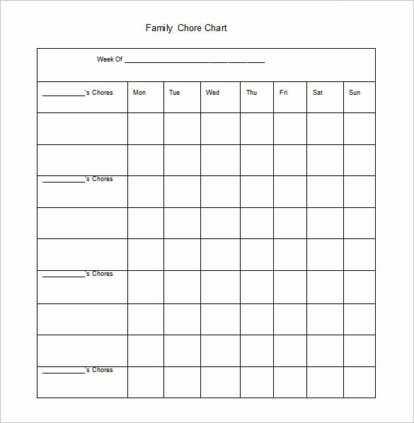 Family Chore Chart Template Luxury 10 Family Chore Chart Templates Pdf Doc Excel