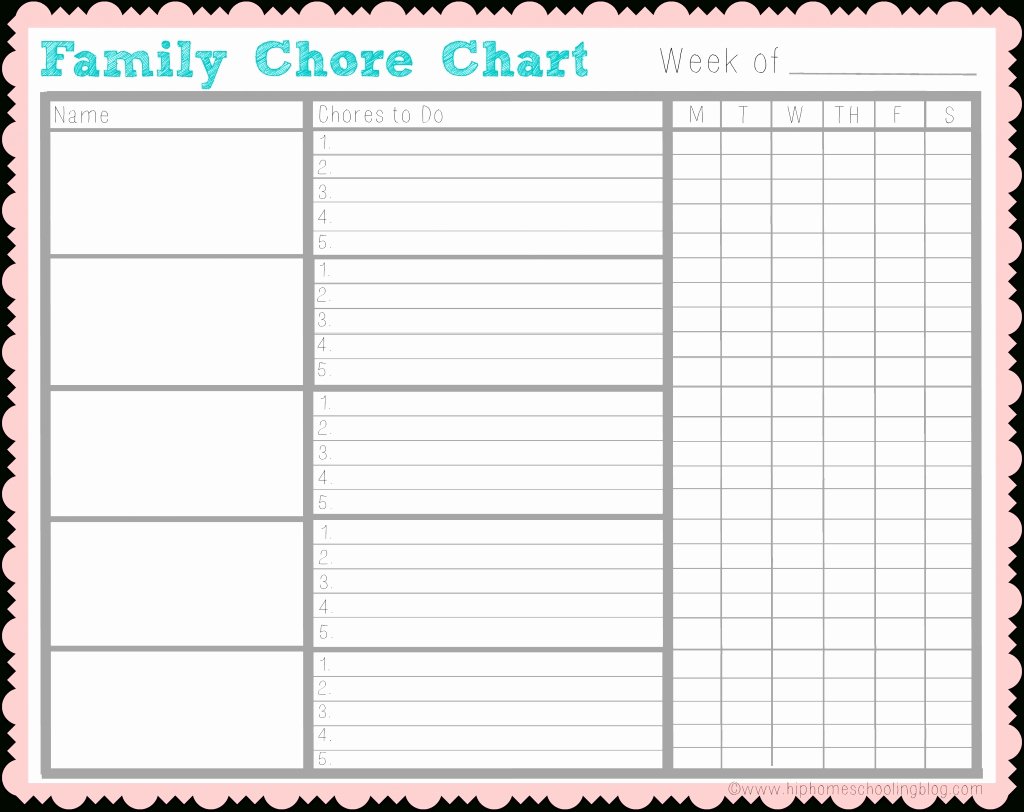 Family Chore Chart Template Luxury Free Printable Family Chore Charts