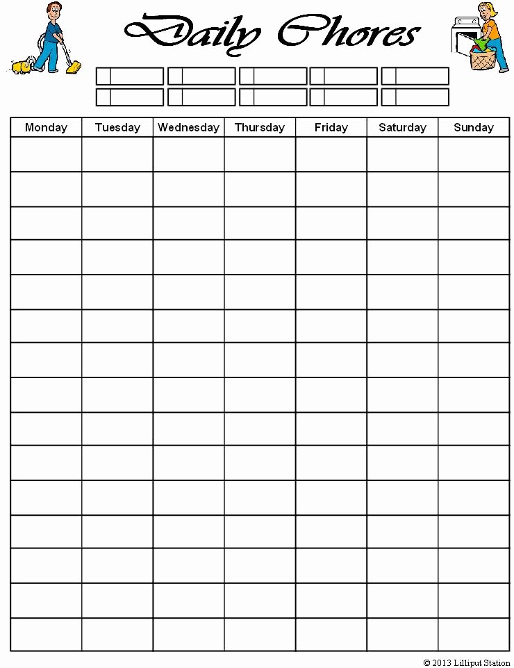 Family Chore Chart Template Unique Lilliput Station Chore Charts for Families Free